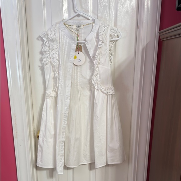 NWT White Lace Trim Dress - Picture 1 of 4